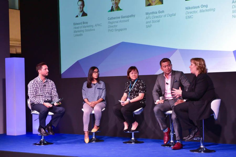 On a panel at LinkedIn TechConnect talking about content marketing